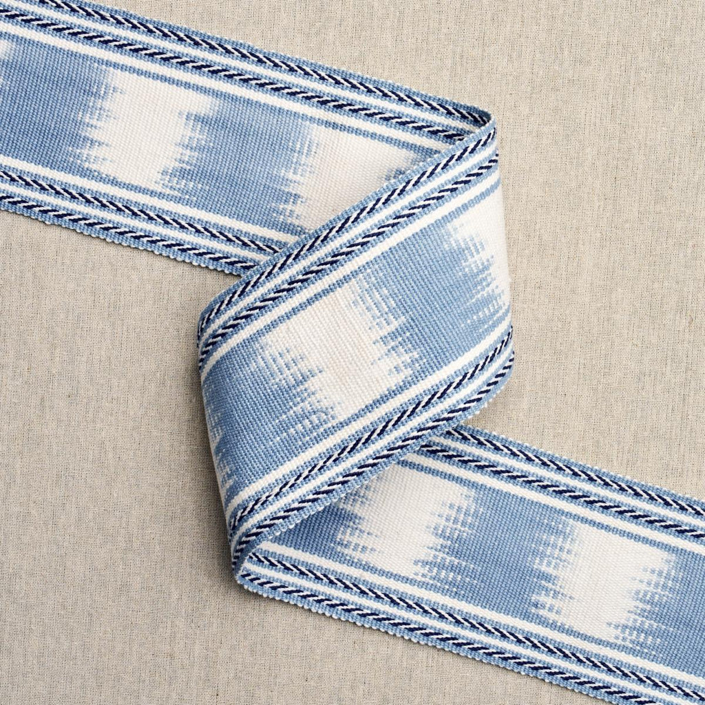 Schumacher Banyan Ikat Tape Sky Trim