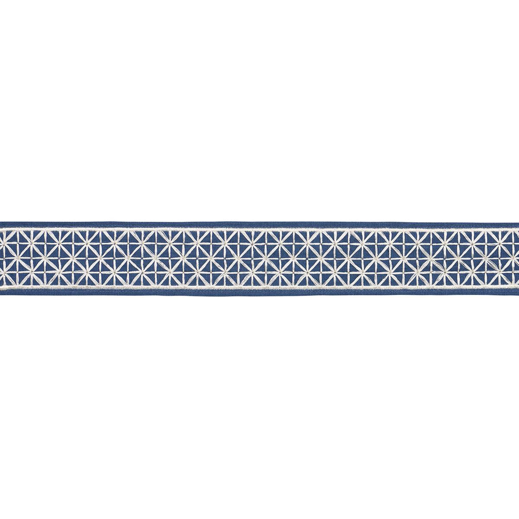 Schumacher Directoire Tape Narrow Bleu Marine Trim