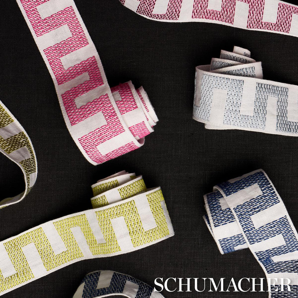 Schumacher Matrix Tape Narrow Fuchsia Trim