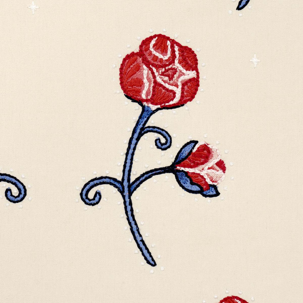 Schumacher Rhinestone Cowboy Embroidery Poppy Fabric