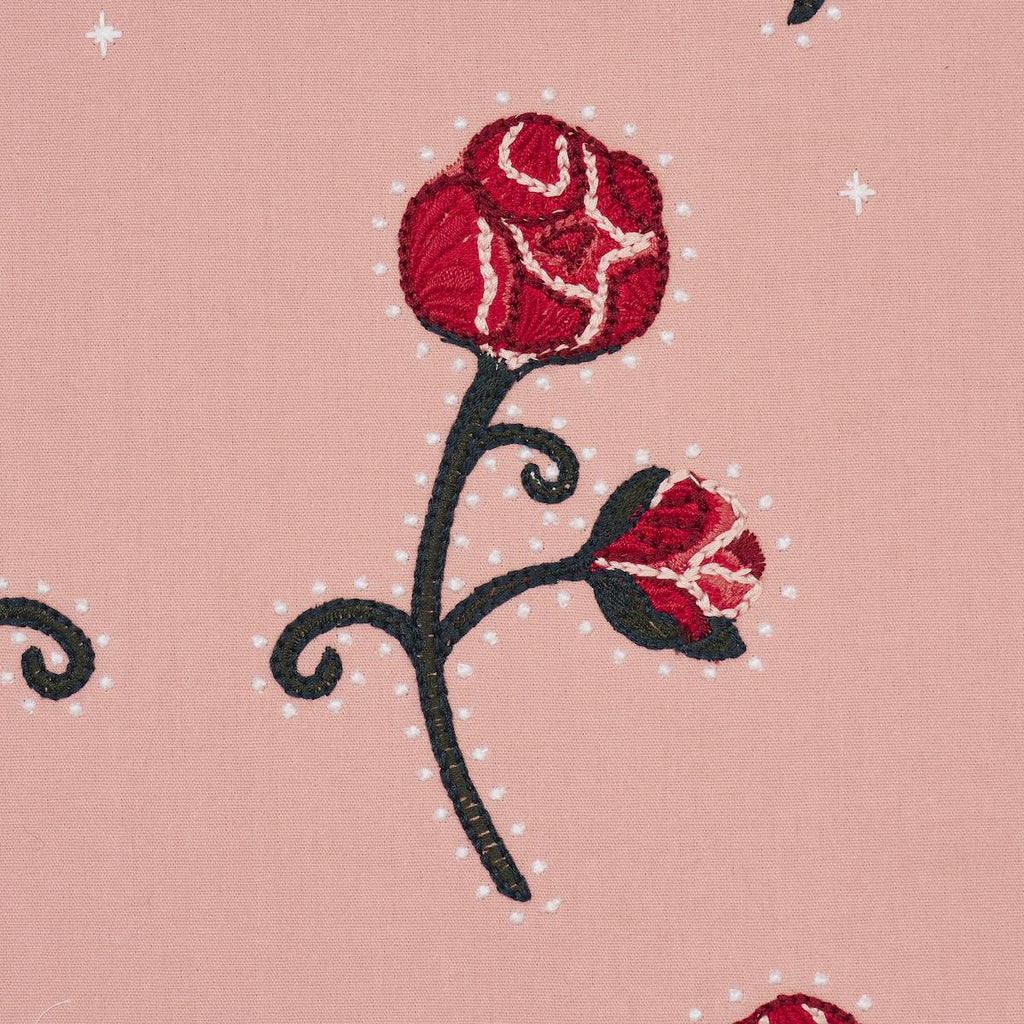 Schumacher Rhinestone Cowboy Embroidery Pink Fabric