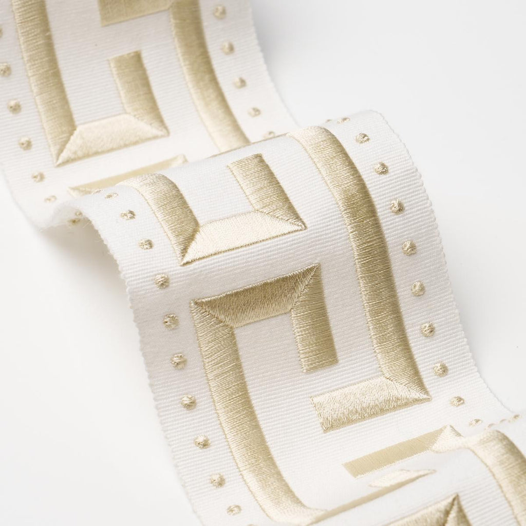 Schumacher Margo Fret Ivory Trim