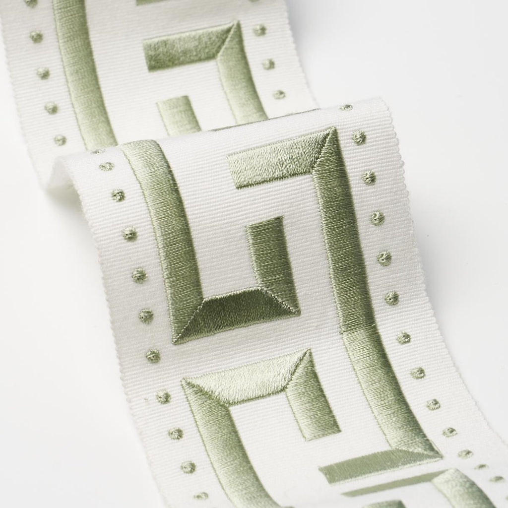 Schumacher Margo Fret Celadon Trim