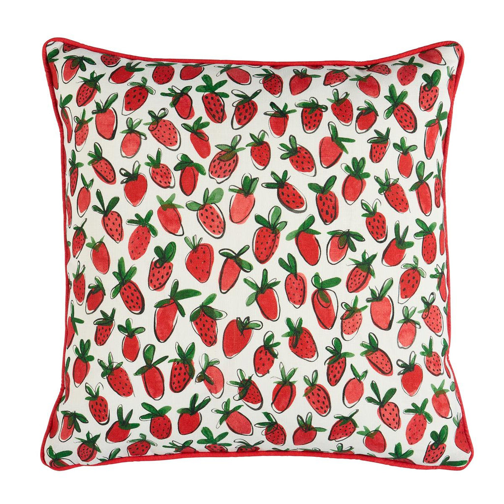 Schumacher Shortcake I/O Red 18" x 18" Pillow