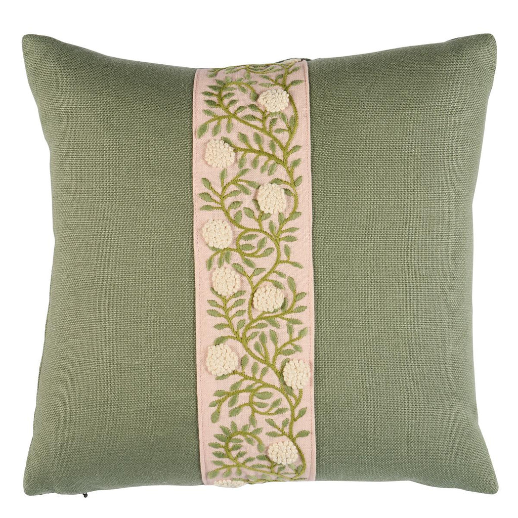 Schumacher Ashoka Leaf & Blush 18" x 18" Pillow