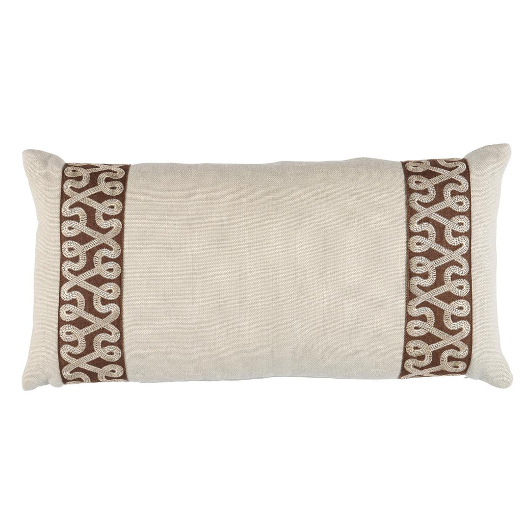 Schumacher Freeform Chocolate 12" x 24" Pillow