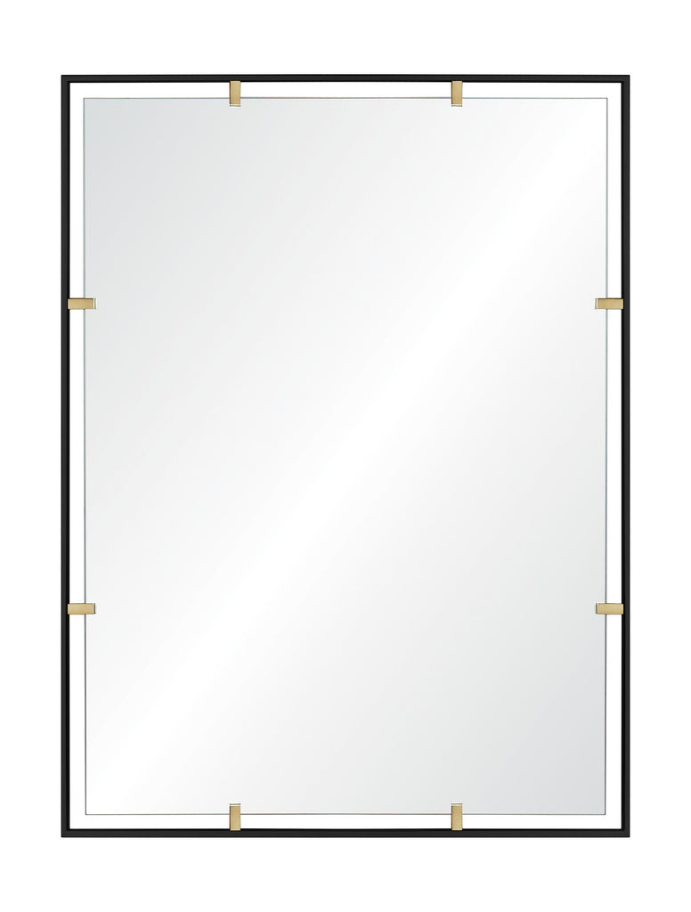 Mirror Home Matte Black & Brass 30"W x 40"H x 1.25"D Mirror