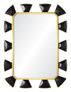 Mirror Home Black Leather & Burnished Brass 30