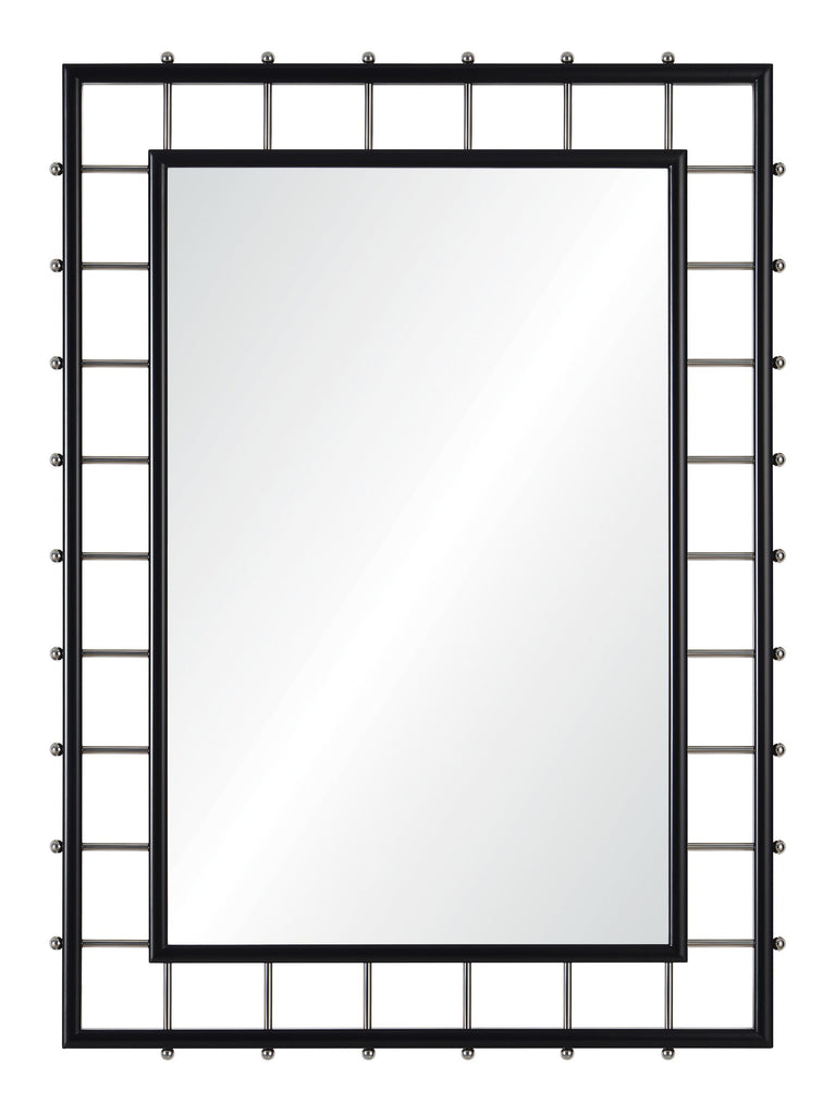 Mirror Home Ebony & Polished Stainless Steel 32"W x 44"H x 1.25"D Mirror