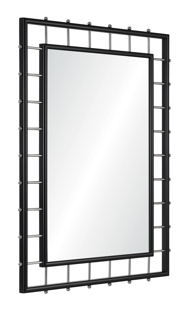 Mirror Home Ebony & Polished Stainless Steel 32"W x 44"H x 1.25"D Mirror