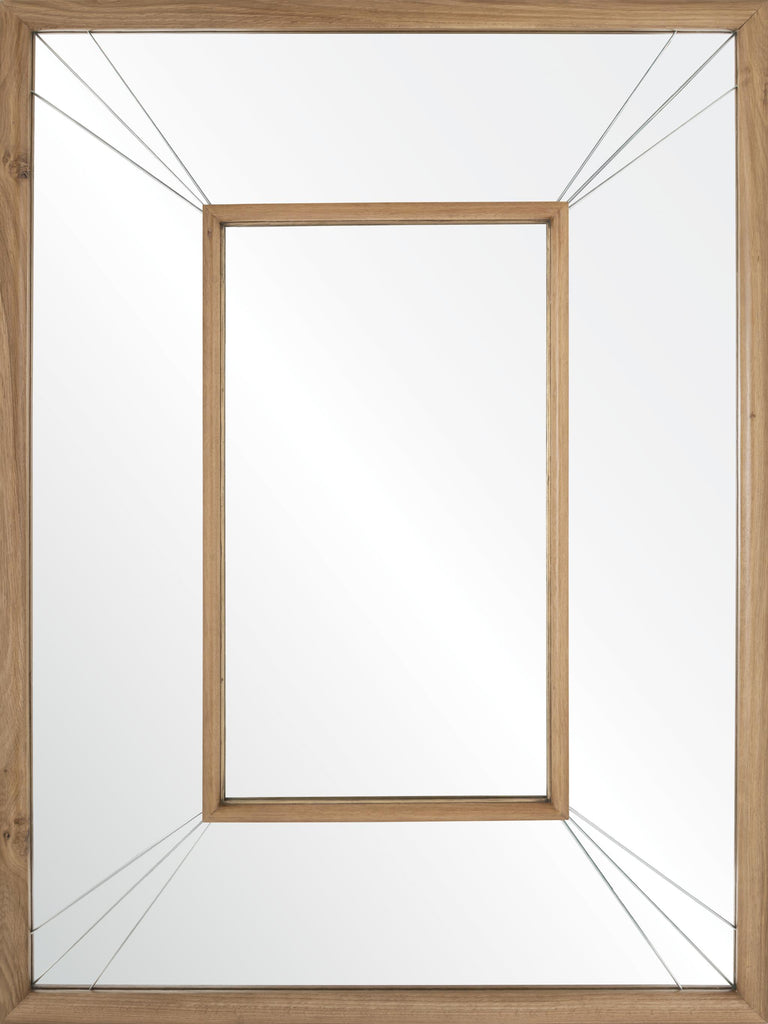 Mirror Home Oak & Brass 36"W x 48"H x 1.5"D Mirror