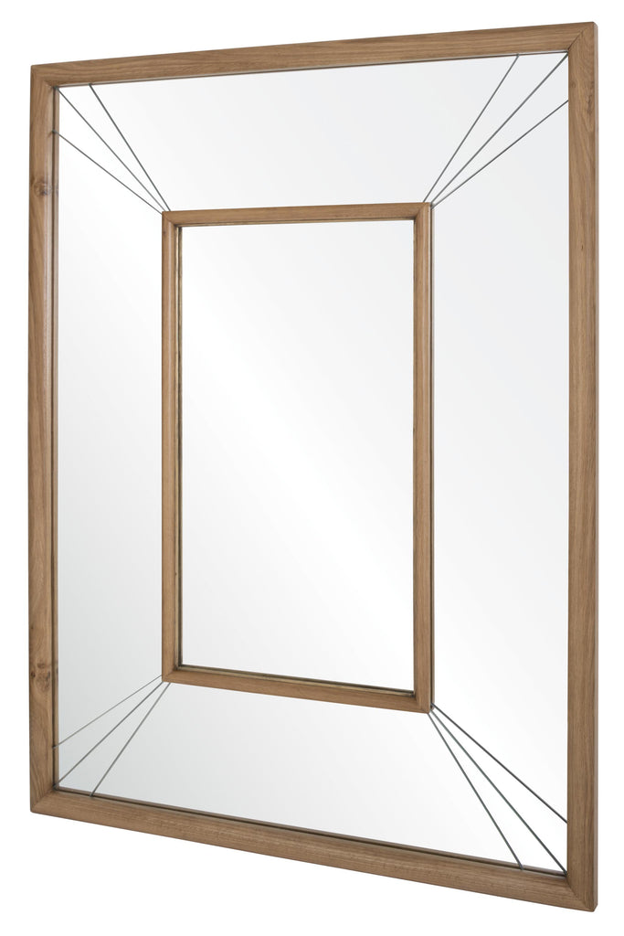 Mirror Home Oak & Brass 36"W x 48"H x 1.5"D Mirror