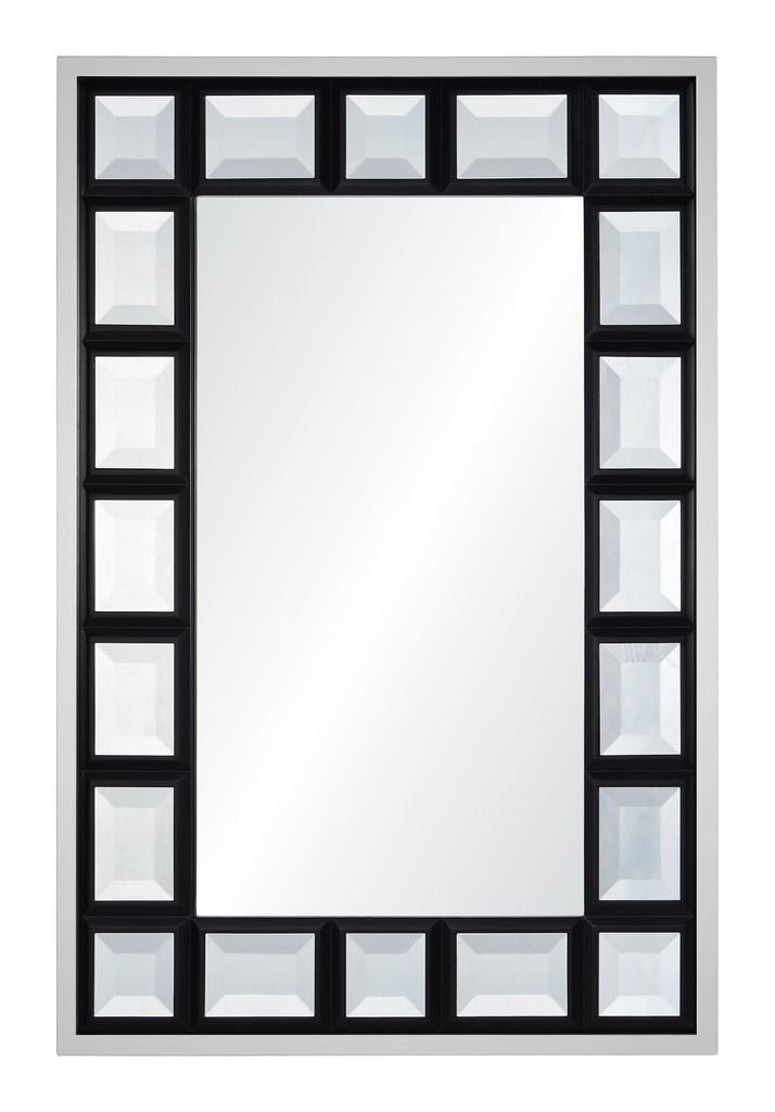 Mirror Home Polished Stainless Steel & Satin Black 32.5"W x 48"H x 1.5"D Mirror