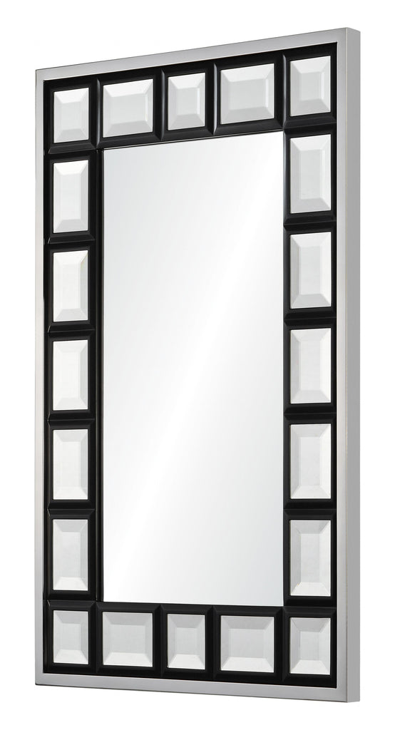 Mirror Home Polished Stainless Steel & Satin Black 32.5"W x 48"H x 1.5"D Mirror