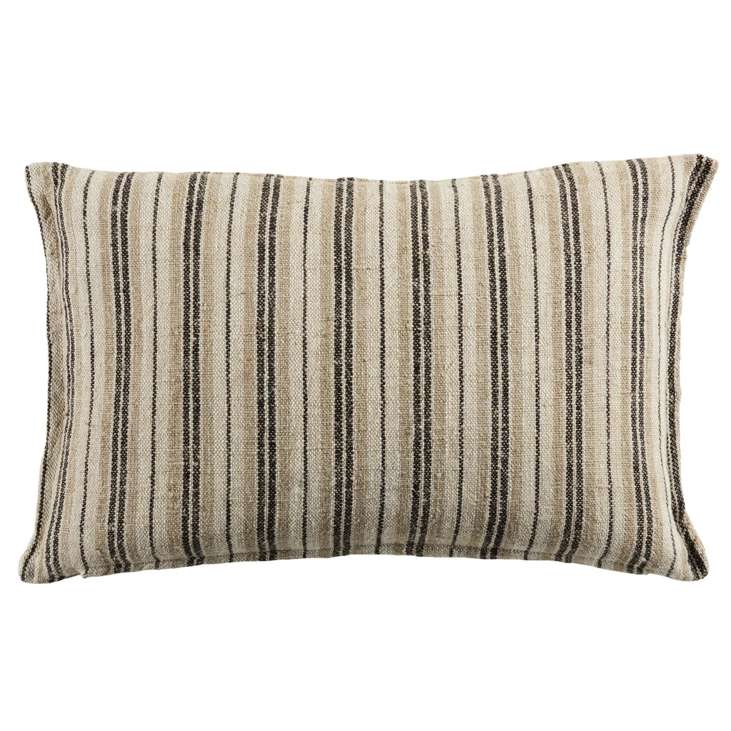 Jaipur Living Tanzy Lucien Stripes Dark Brown / Cream 13" x 21" Pillow Cover