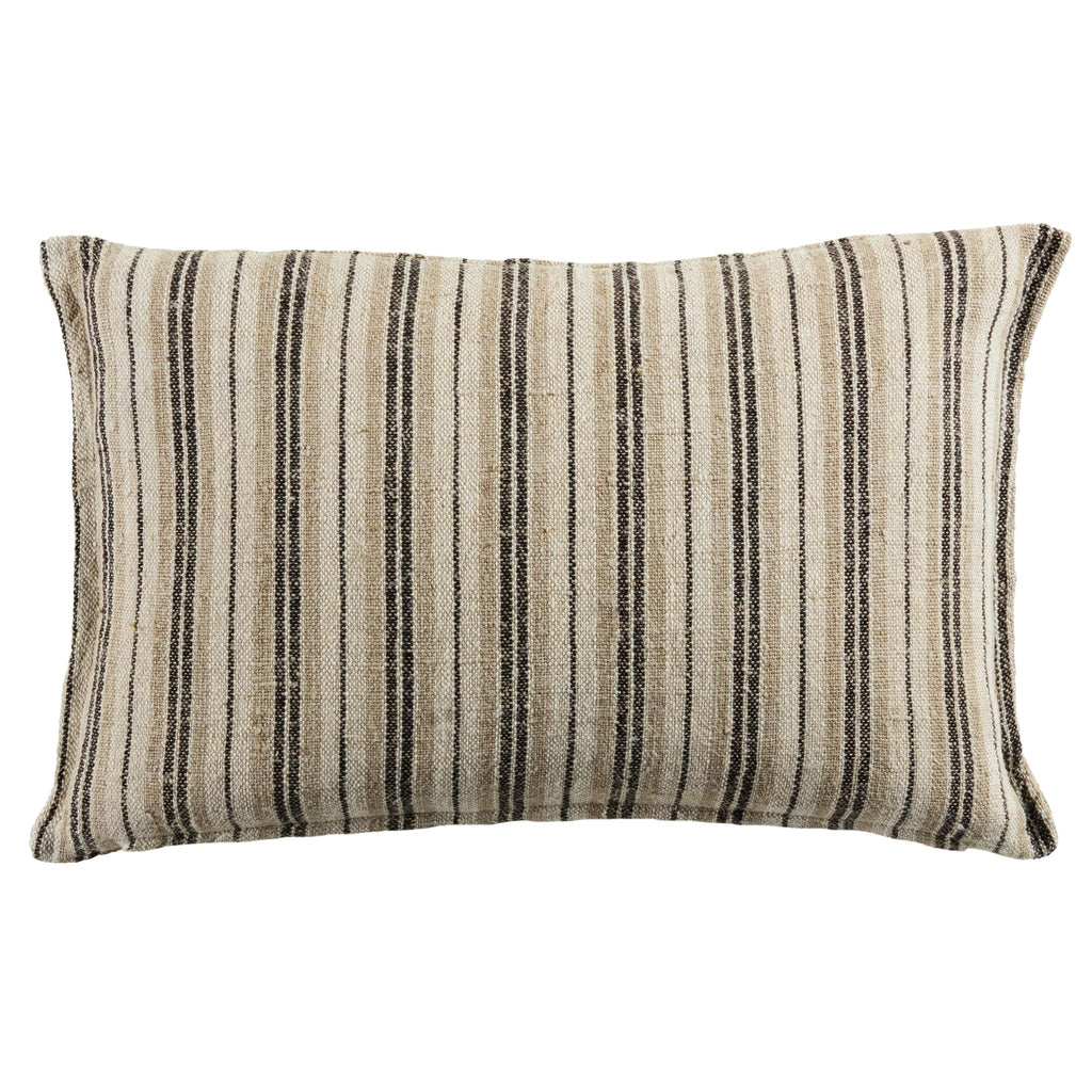 Jaipur Living Tanzy Lucien Stripes Dark Brown / Cream 13" x 21" Pillow Cover