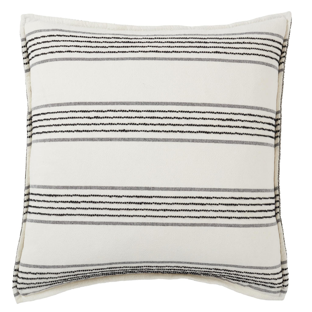 Jaipur Living Tanzy Dolan Stripes Black / Ivory 22" x 22" Pillow Cover