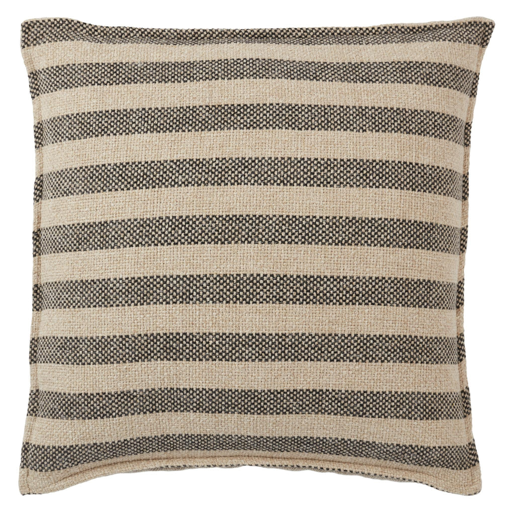 Jaipur Living Tanzy Brom Stripes Beige / Black 22" x 22" Pillow Cover