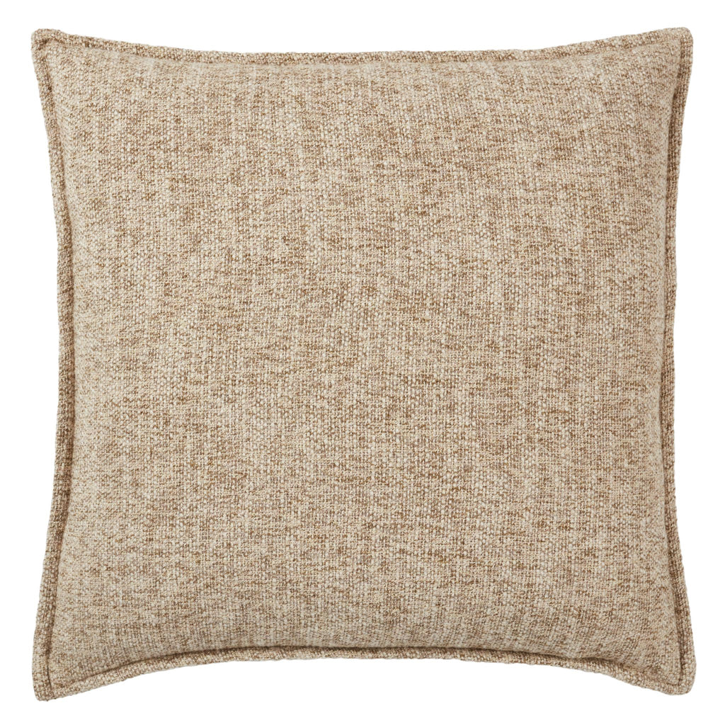 Jaipur Living Tanzy Enya Solid Brown / Cream 22" x 22" Pillow Cover