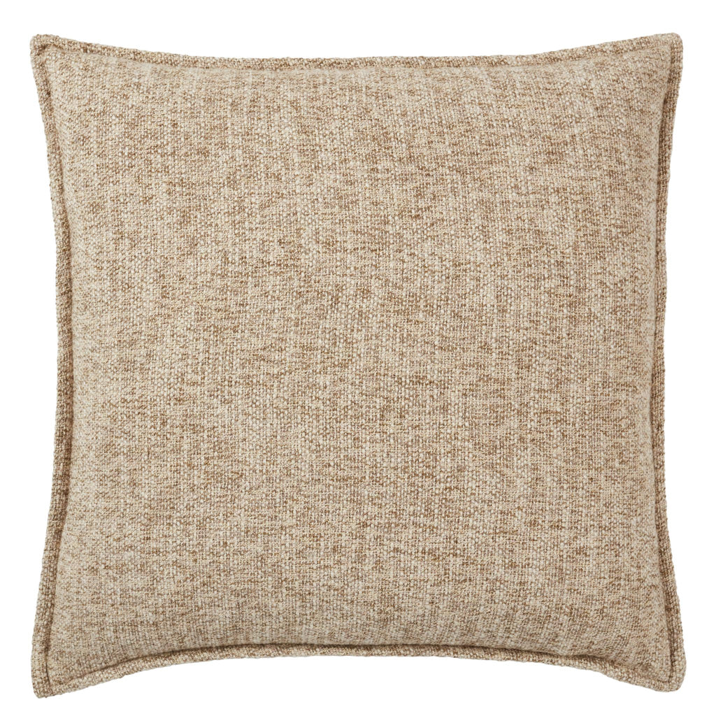 Jaipur Living Tanzy Enya Solid Brown / Cream 22" x 22" Pillow Cover