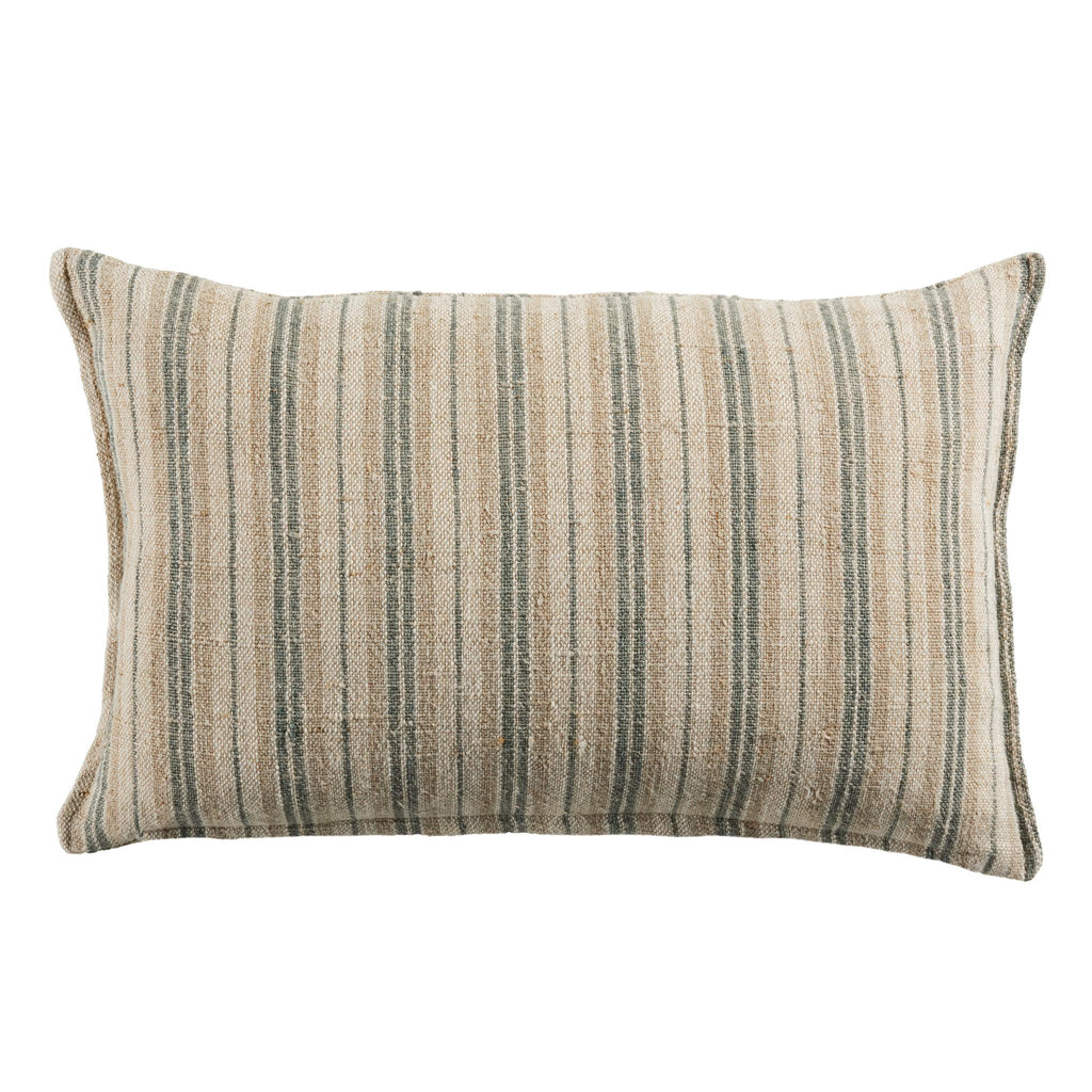 Jaipur Living Tanzy Lucien Stripes Cream / Mint 13" x 21" Pillow Cover