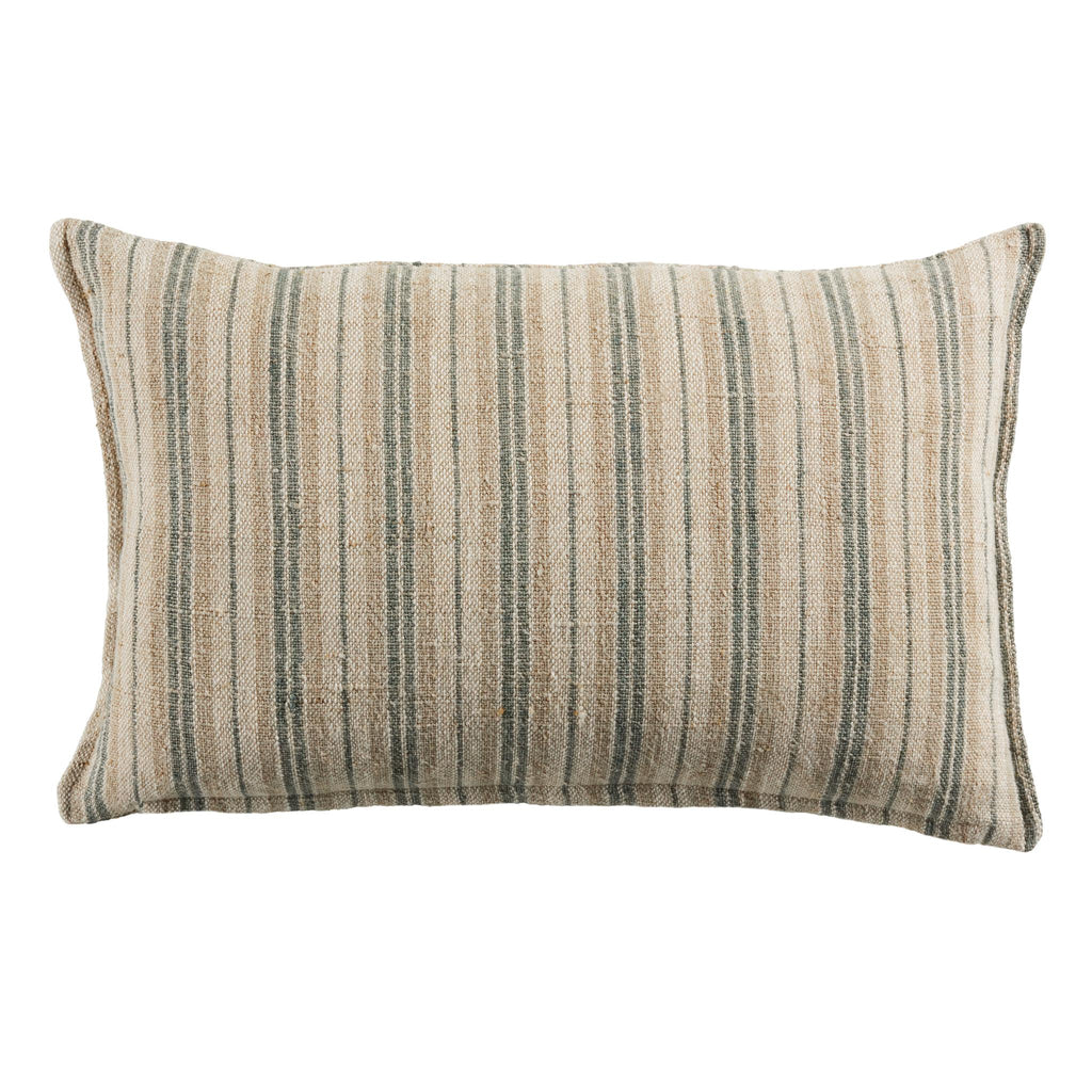 Jaipur Living Tanzy Lucien Stripes Cream / Mint 13" x 21" Pillow Cover