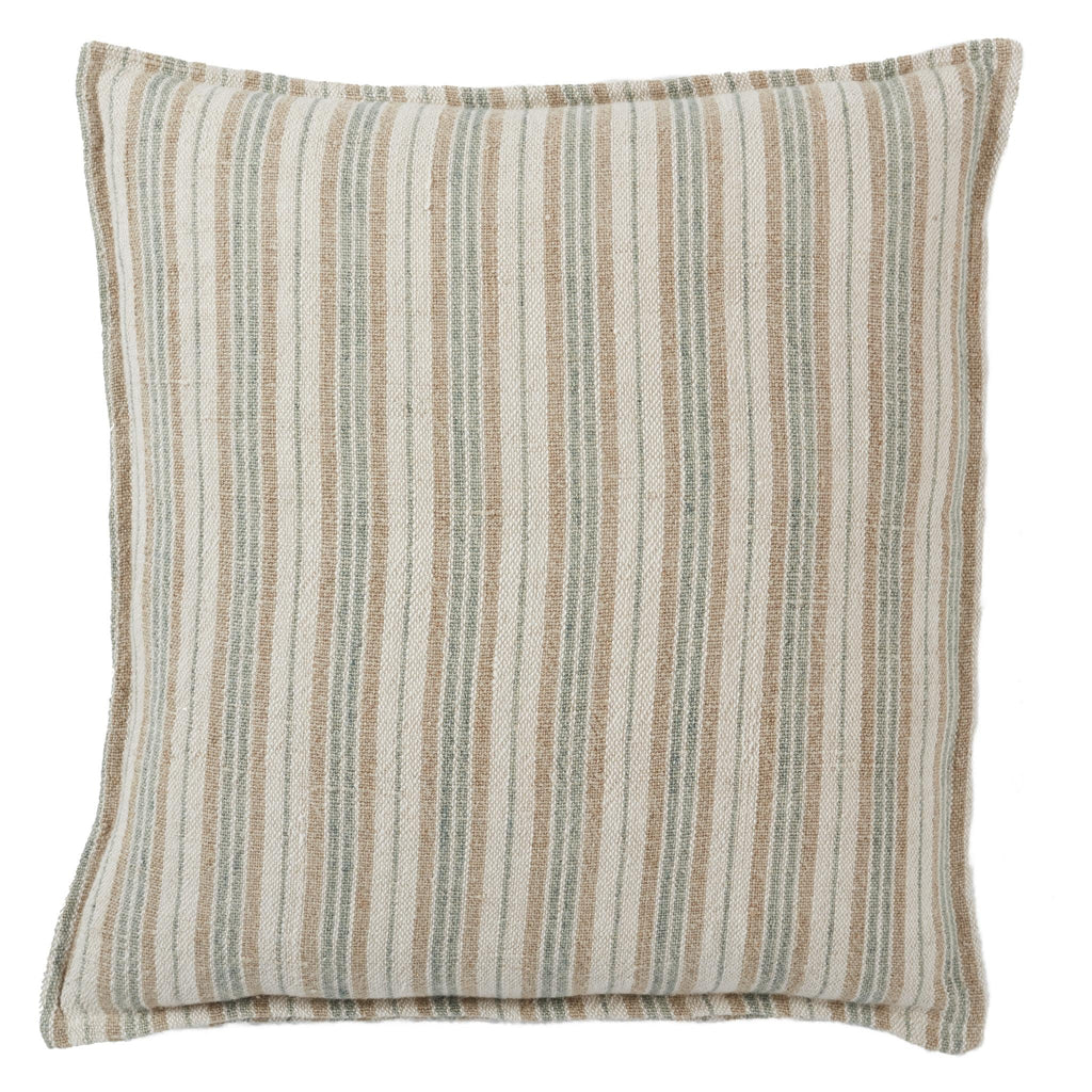 Jaipur Living Tanzy Lucien Stripes Cream / Mint 20" x 20" Pillow Cover