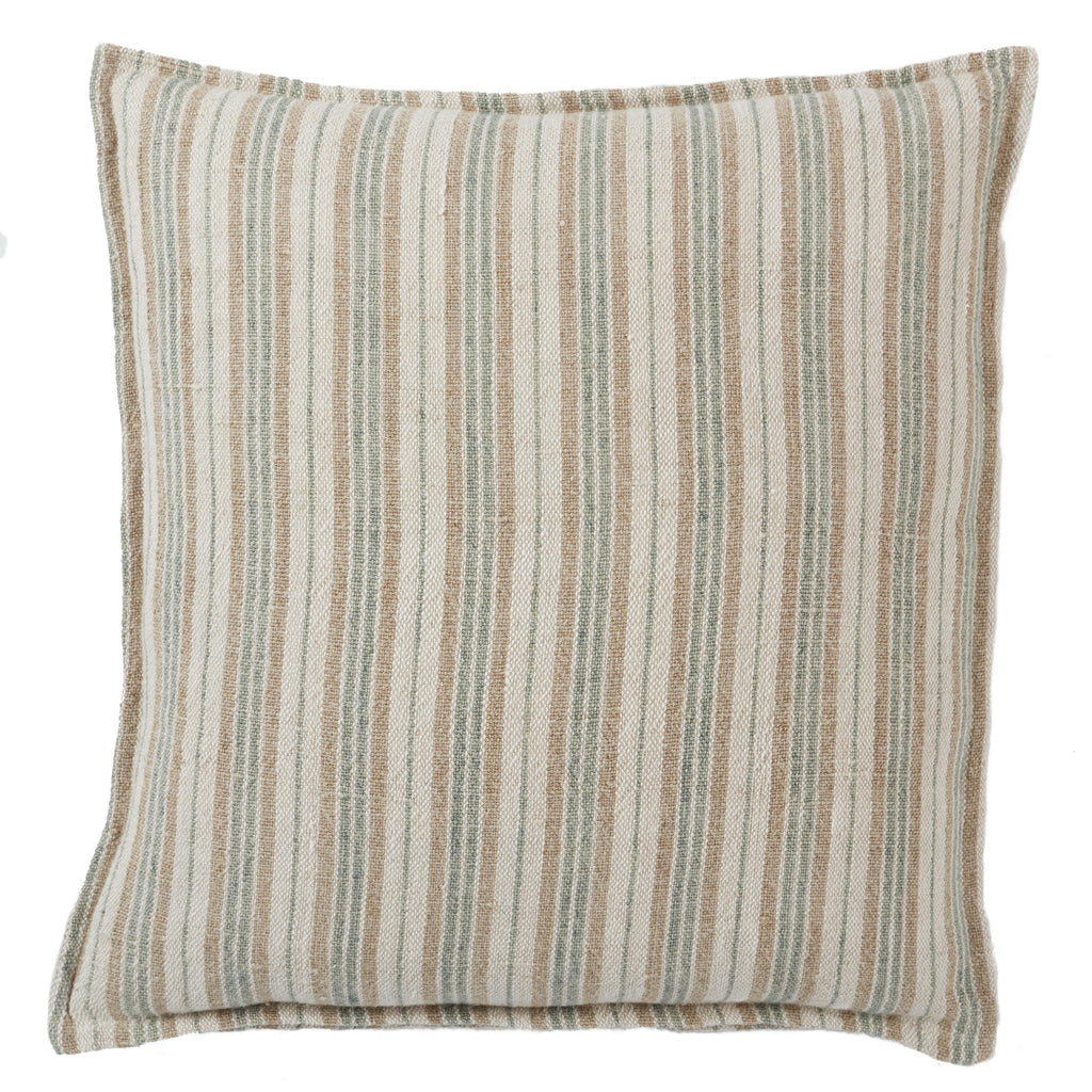 Jaipur Living Tanzy Lucien Stripes Cream / Mint 20" x 20" Pillow Cover