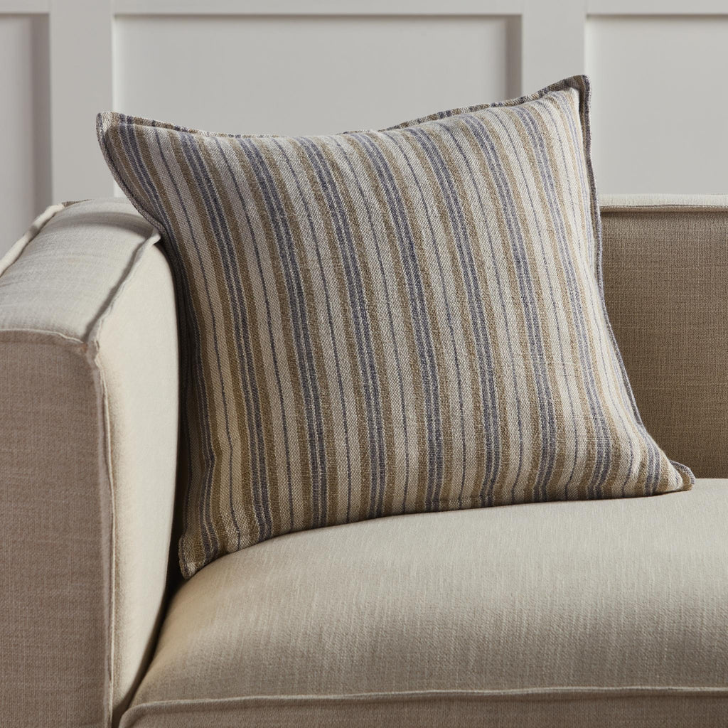 Jaipur Living Tanzy Lucien Stripes Cream / Gray 20" x 20" Pillow Cover