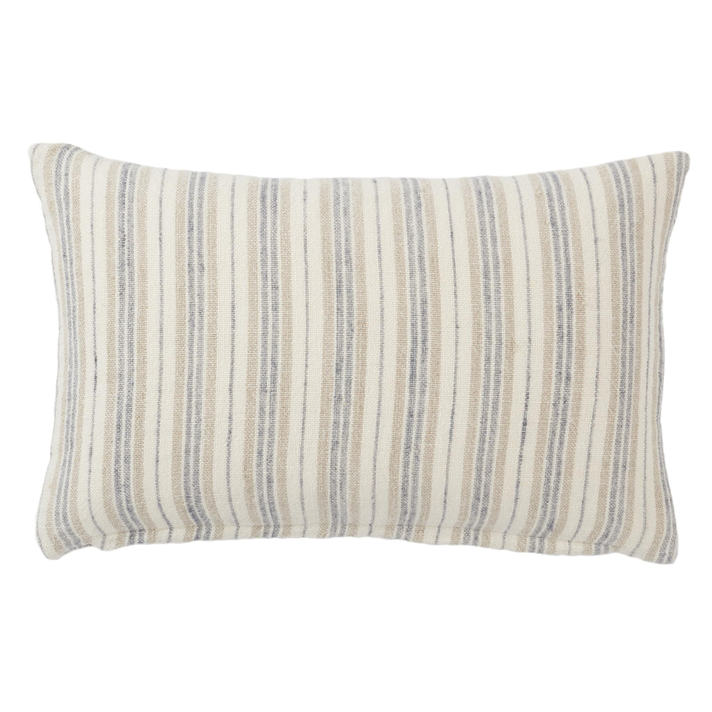 Jaipur Living Tanzy Madelia Stripes Cream / Silver 13" x 21" Pillow Cover