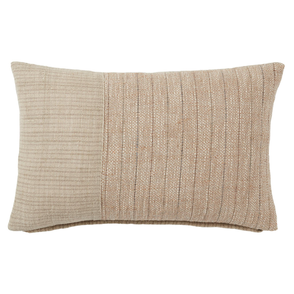 Jaipur Living Tanzy Miriam Stripes Light Brown / Cream 13" x 21" Pillow Cover