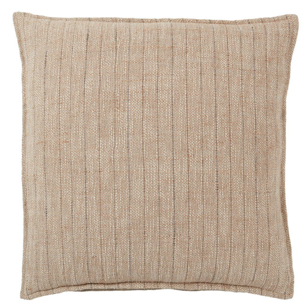 Jaipur Living Tanzy Murdoch Stripes Light Brown / Cream 22" x 22" Pillow Cover