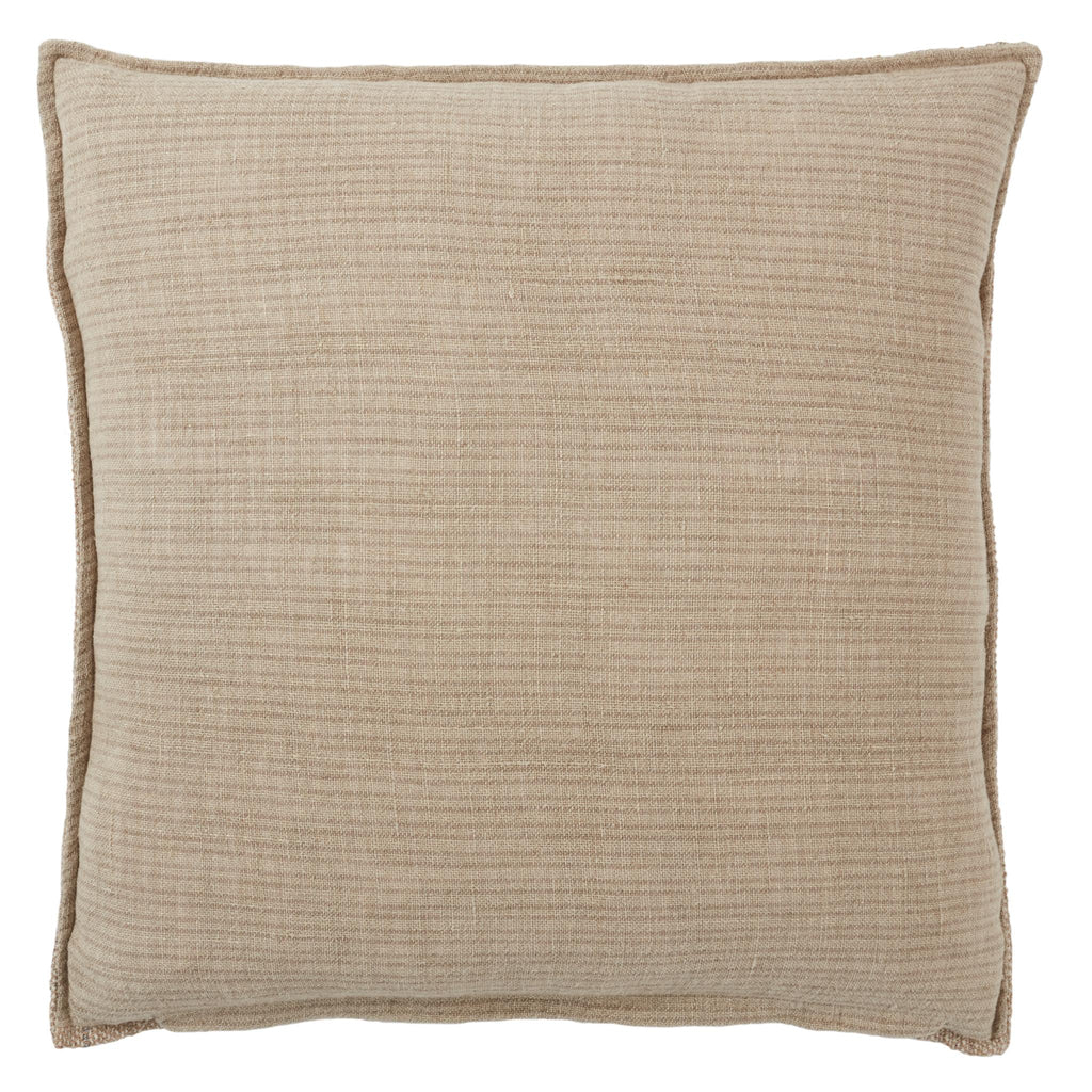 Jaipur Living Tanzy Murdoch Stripes Light Brown / Cream 22" x 22" Pillow Cover