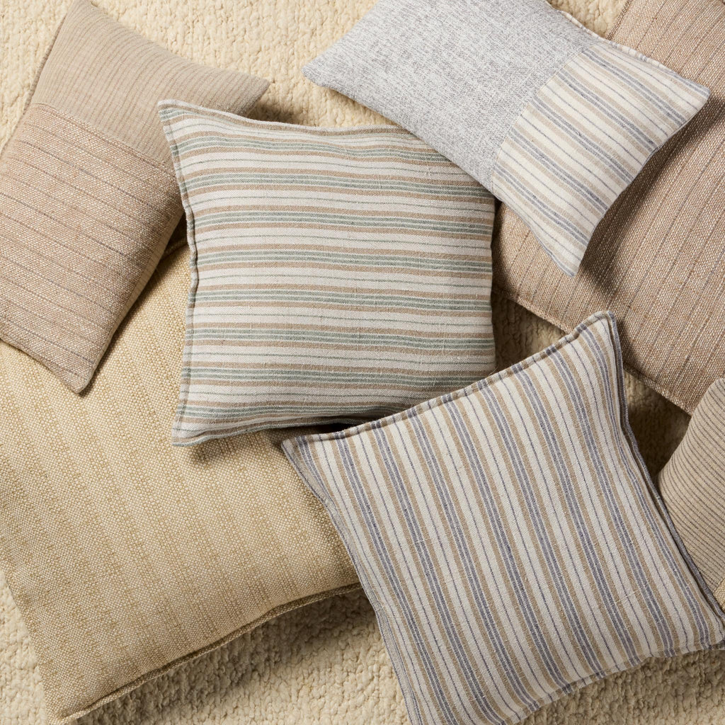 Jaipur Living Tanzy Ove Stripes Light Brown 22" x 22" Pillow Cover