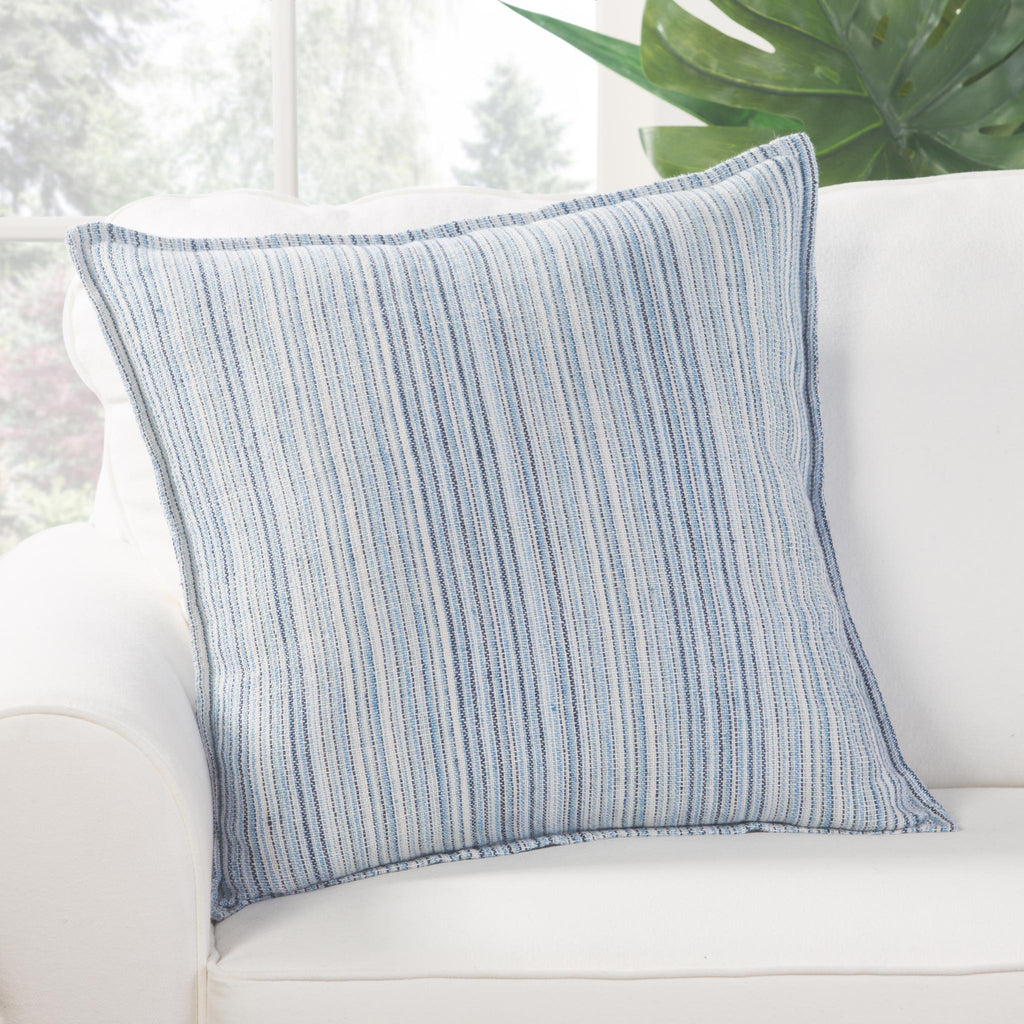 Jaipur Living Burbank Taye Stripes Blue / White 22" x 22" Pillow