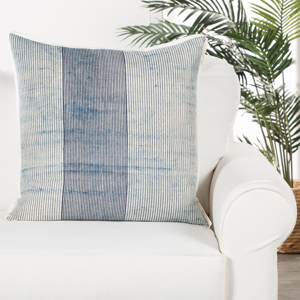 Jaipur Living Revolve Alicia Stripes Blue / White 22" x 22" Pillow