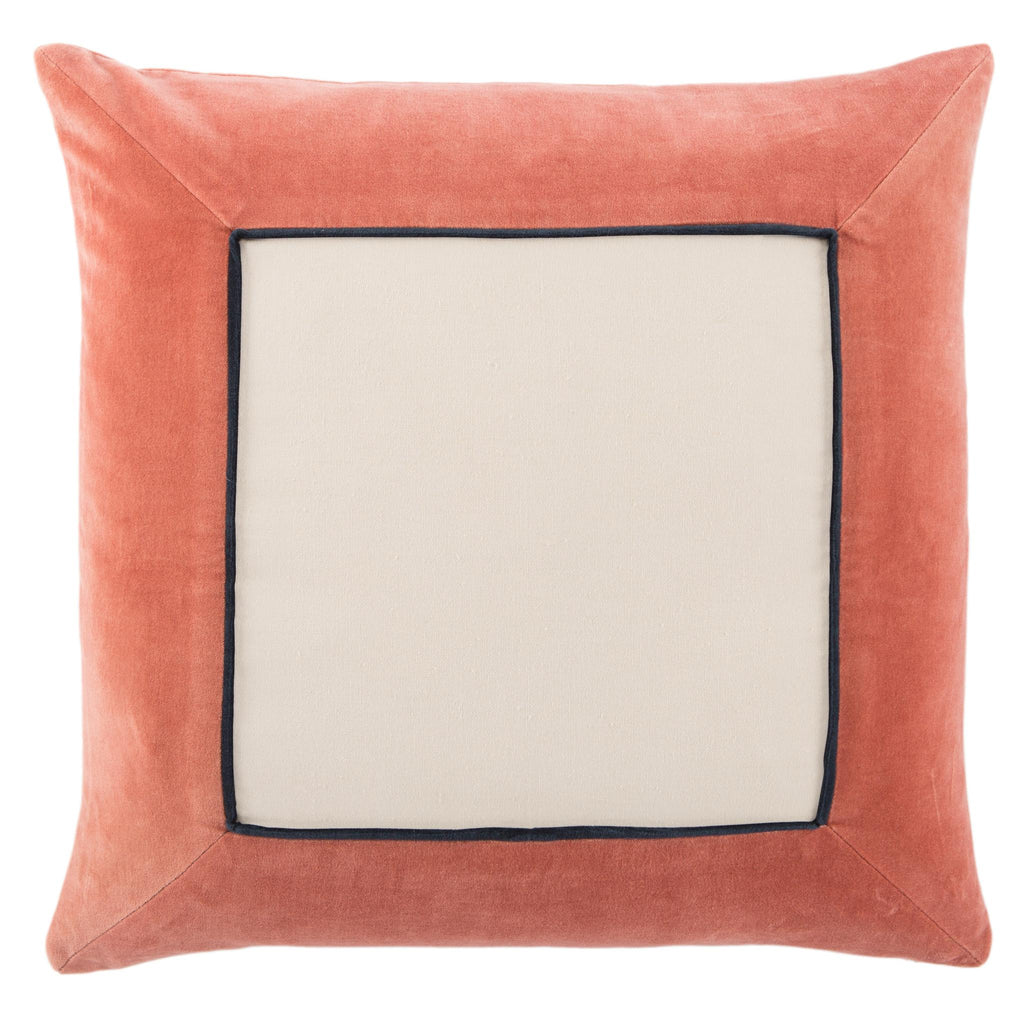 Jaipur Living Emerson Hendrix Border Coral / Cream 22" x 22" Pillow