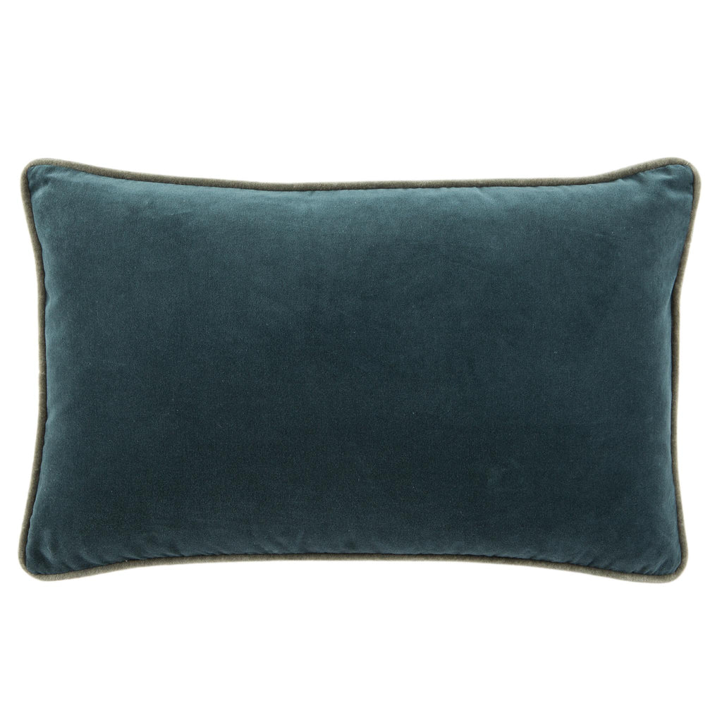 Jaipur Living Emerson Lyla Solid Teal / Cream 13" x 21" Pillow