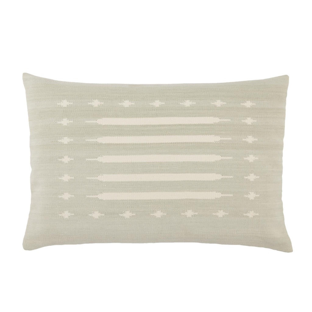 Jaipur Living Emani Ikenna Tribal Light Mint / Cream 16" x 24" Pillow