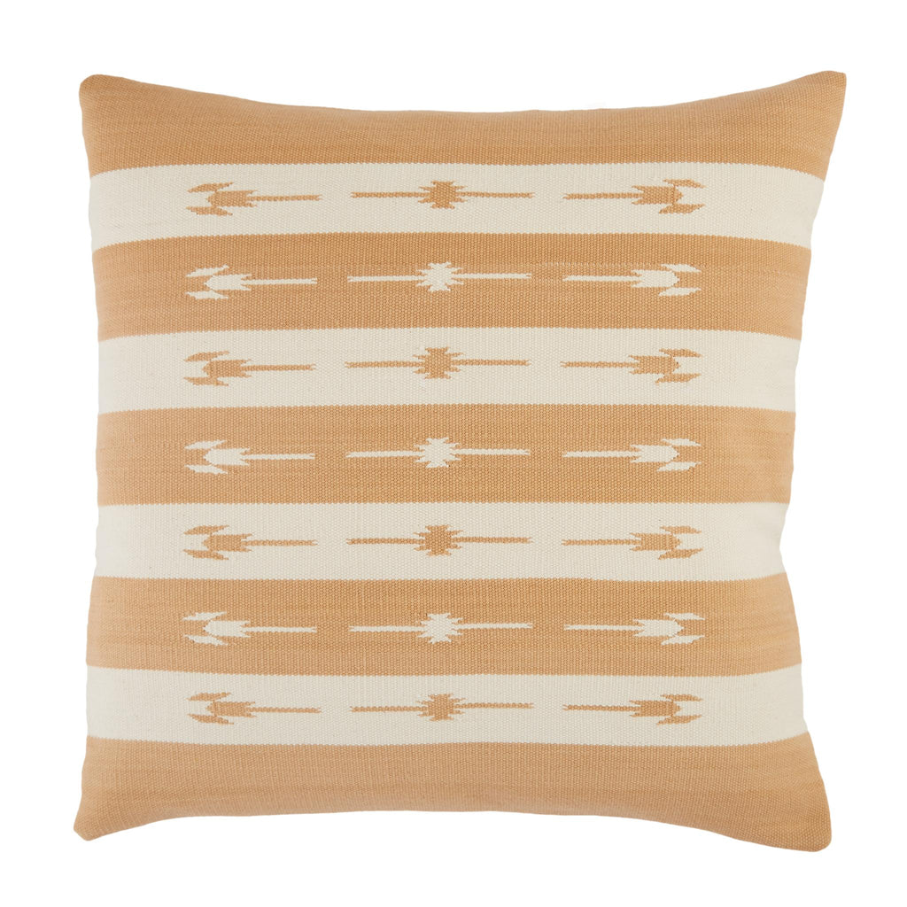 Jaipur Living Emani Vanda Stripes Light Tan / Cream 22" x 22" Pillow