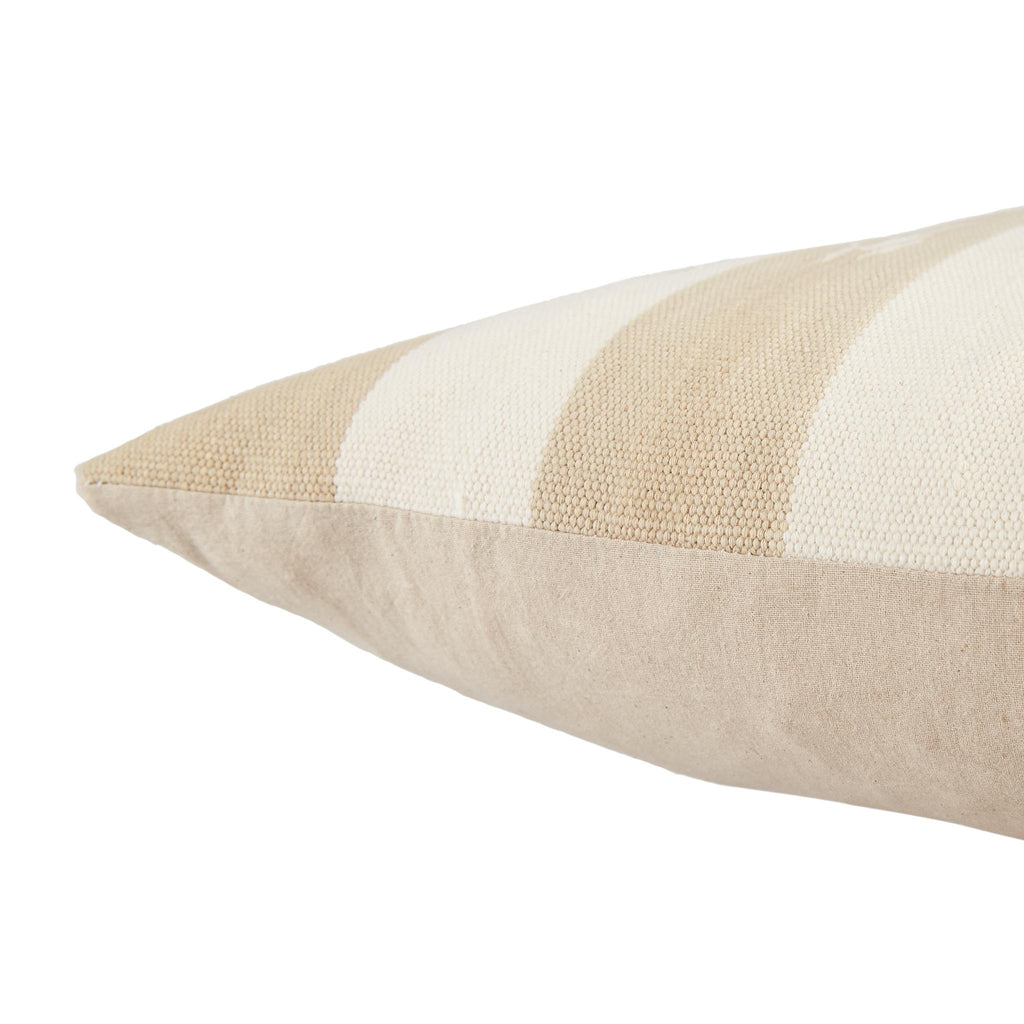 Jaipur Living Emani Vanda Stripes Taupe / Cream 22" x 22" Pillow