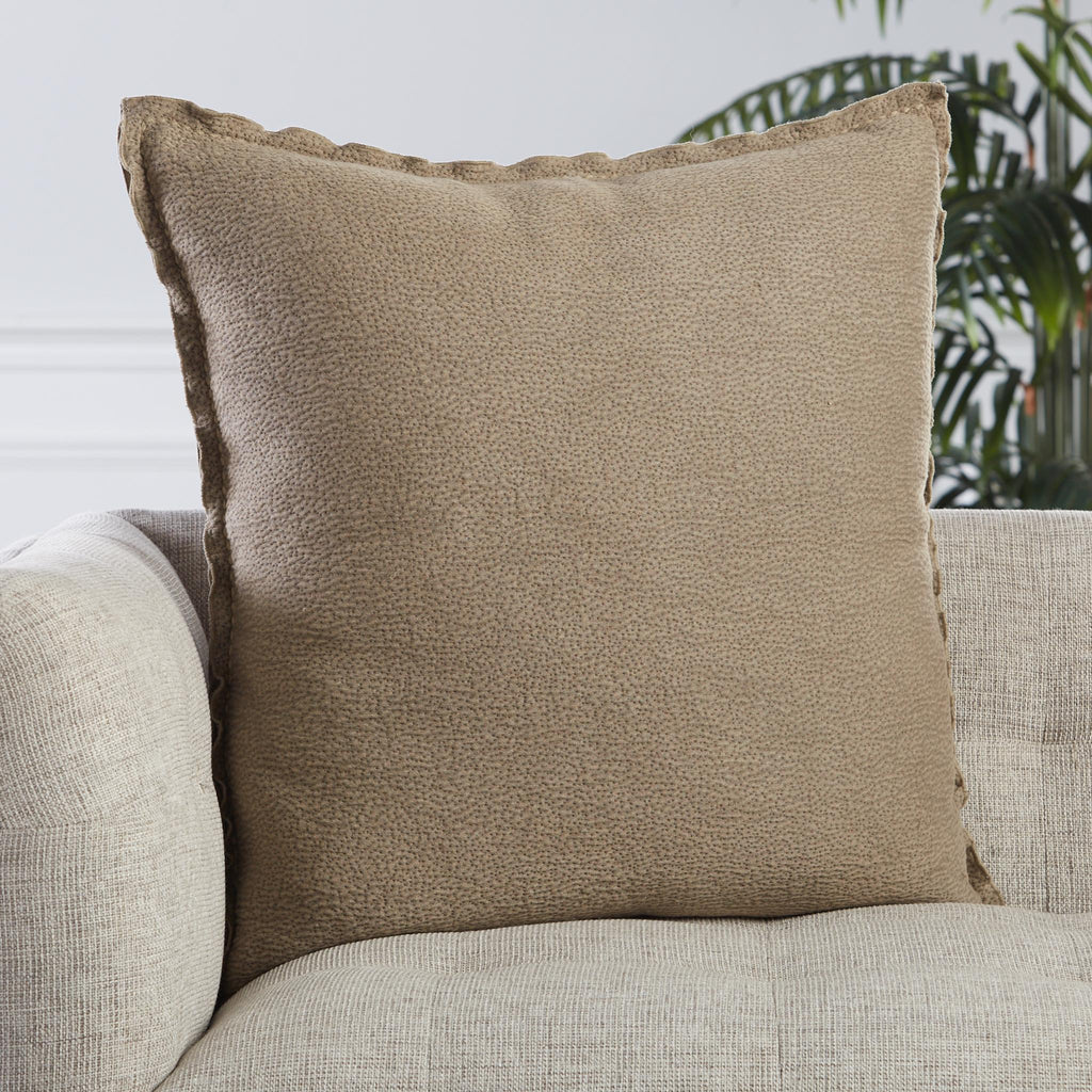 Jaipur Living Lexington Warrenton Solid Taupe 26" x 26" Pillow