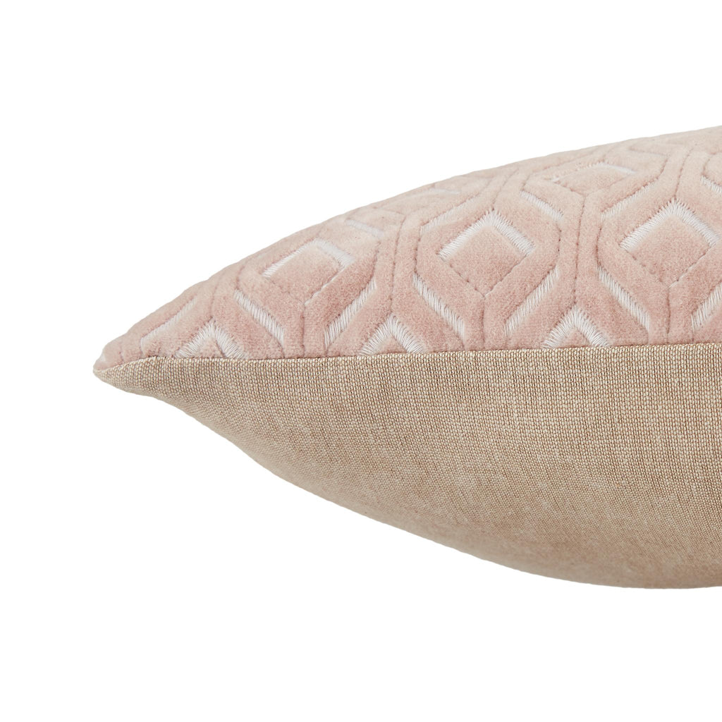 Jaipur Living Nouveau Colinet Trellis Blush / Silver 13" x 21" Pillow