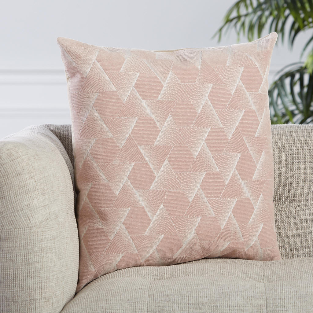 Jaipur Living Nouveau Jacques Geometric Blush / Silver 22" x 22" Pillow