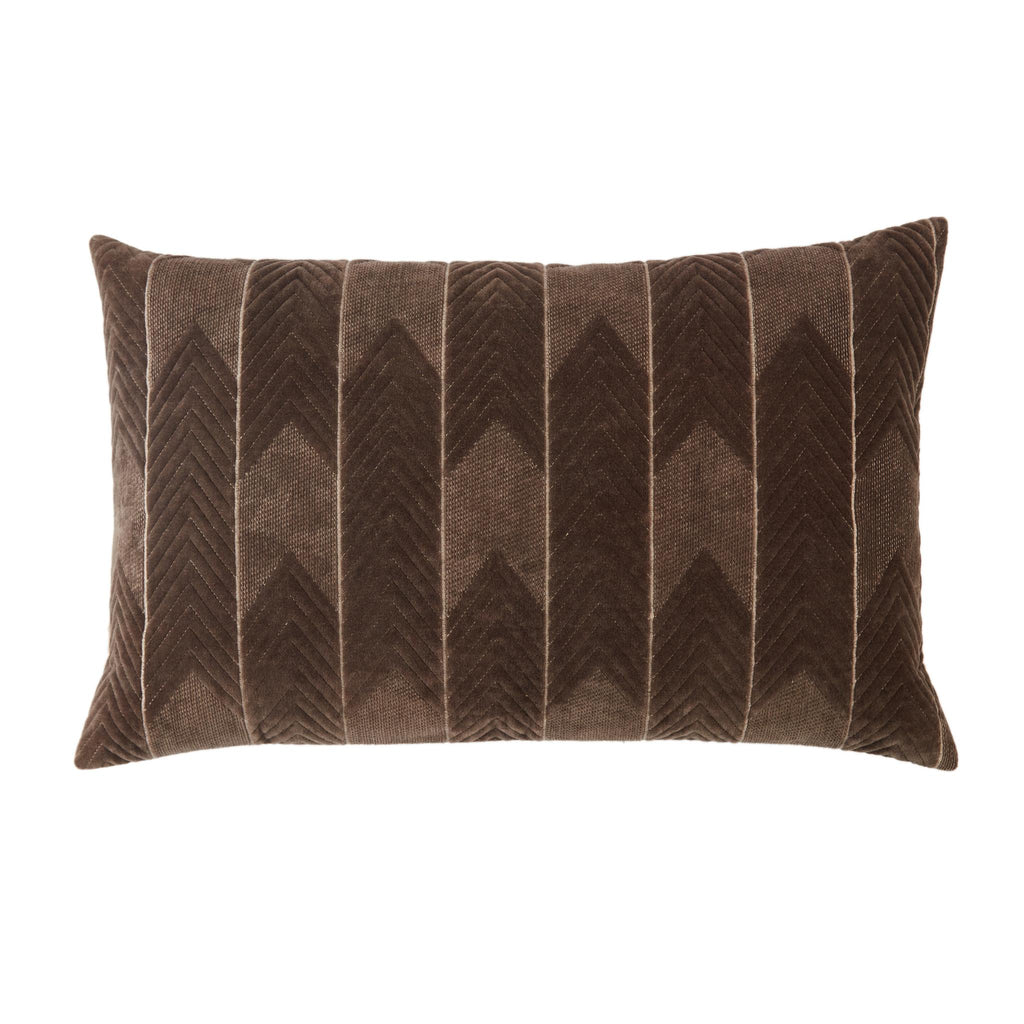 Jaipur Living Nouveau Bourdelle Chevron Dark Taupe 16" x 24" Pillow