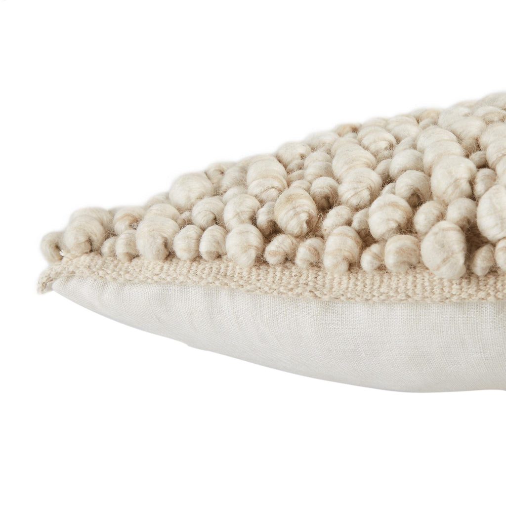 Jaipur Living Angora Kaz Textured Beige / Ivory 22" x 22" Pillow