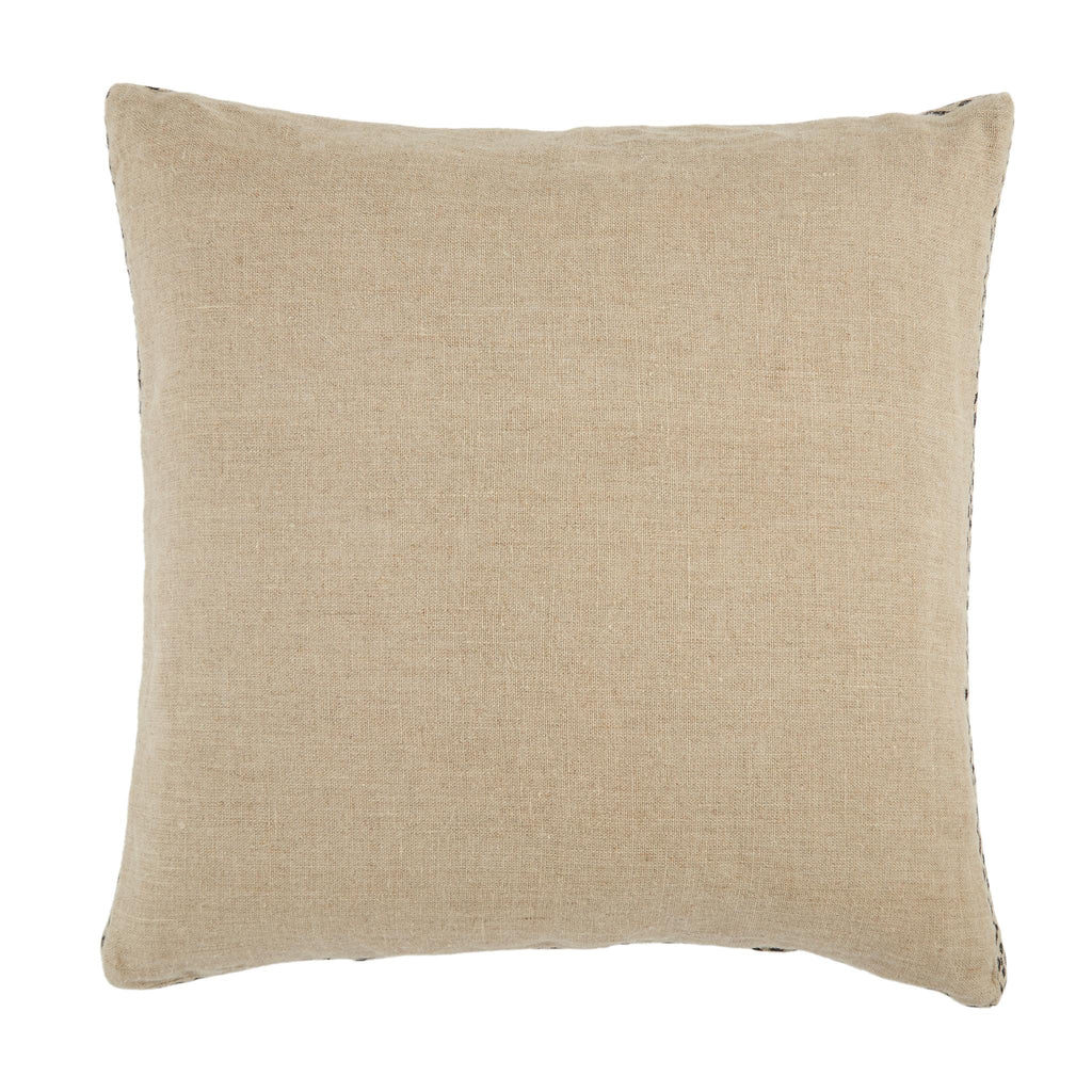 Jaipur Living Taiga Seti Border Beige / Dark Gray 24" x 24" Pillow