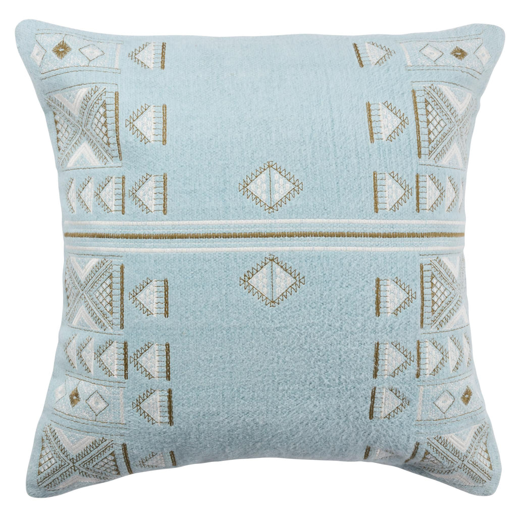 Jaipur Living Puebla Elina Tribal Light Blue / Brown 24" x 24" Pillow