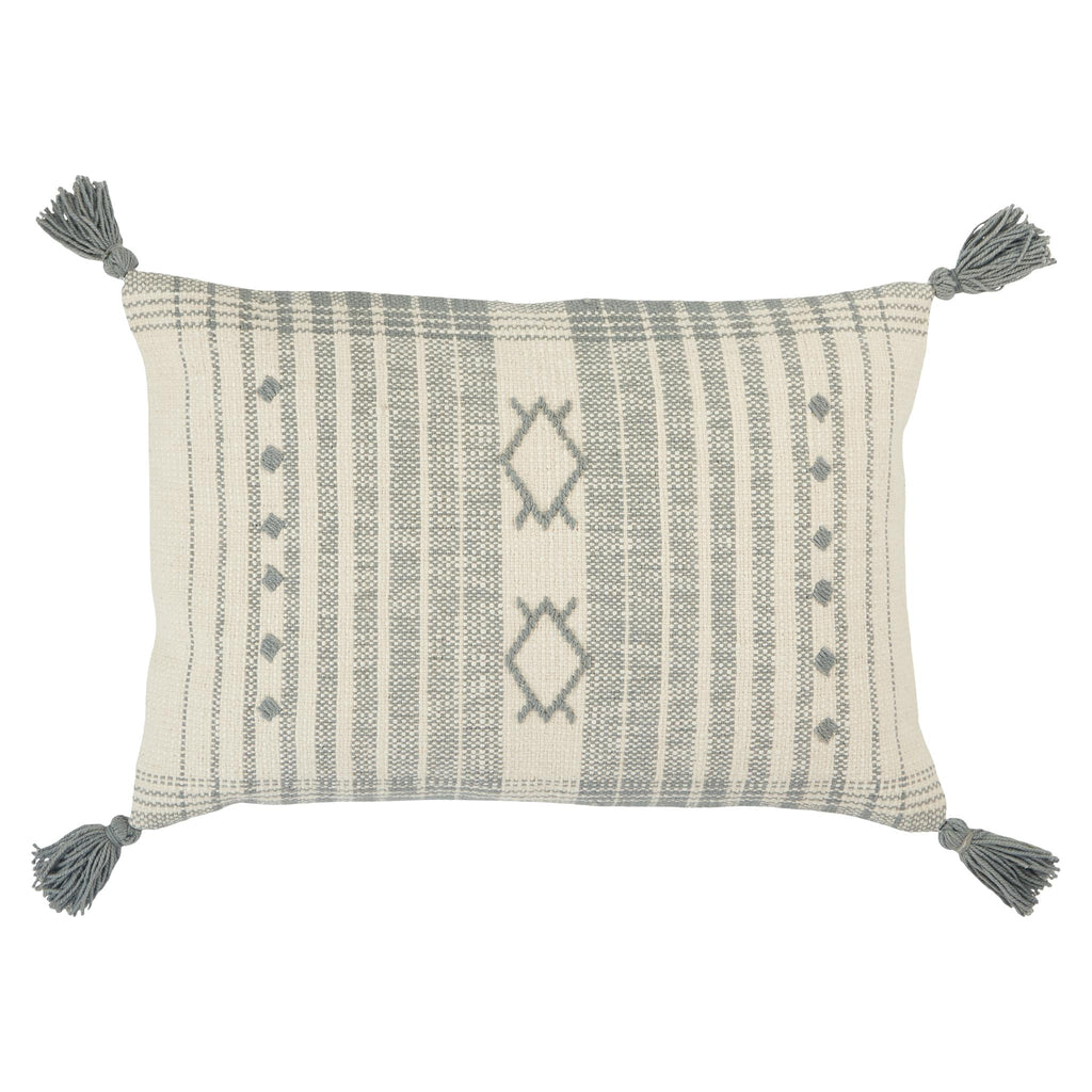 Jaipur Living Parable Razili Tribal Slate / Cream 16" x 24" Pillow