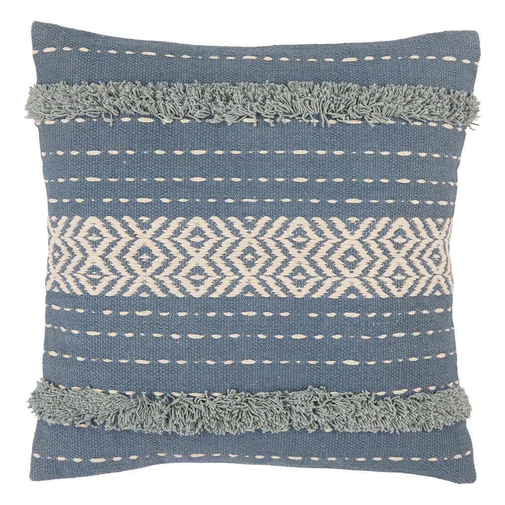 Jaipur Living Parable Palmyra Tribal Blue / White 20" x 20" Pillow